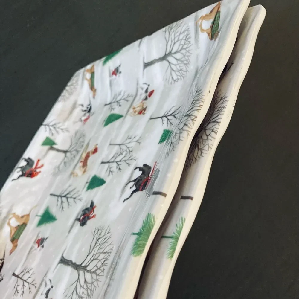 Tommy Bahama 2-pc Large Christmas Dogs Serving Platter Trays